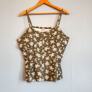 🛍️5/$20🛍️ No Boundaries Floral Sleeveless Tank Top XXXL (21) Green, Pink